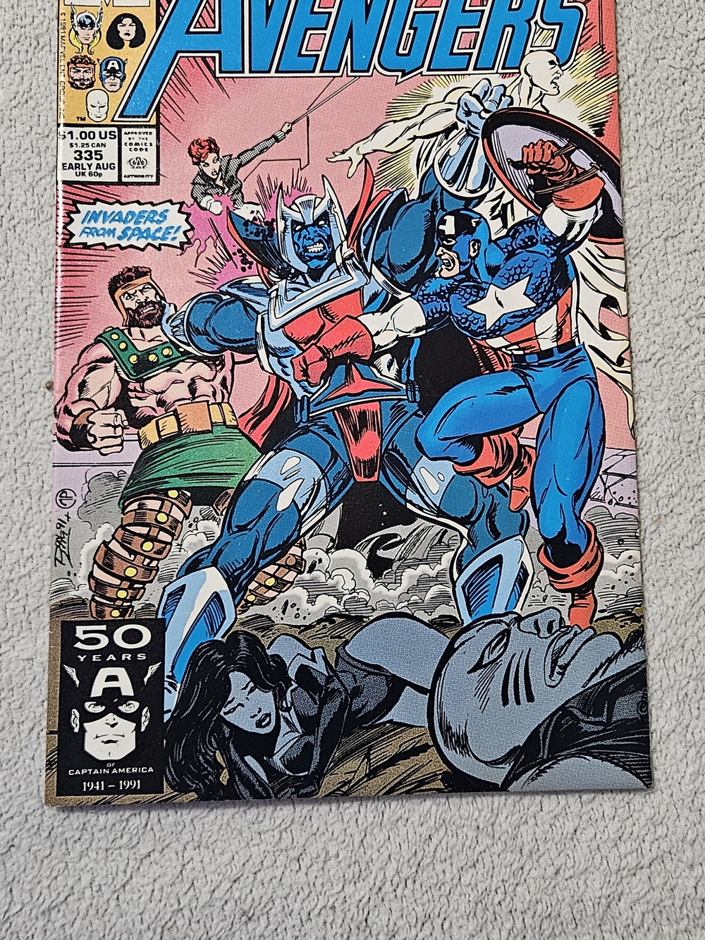 The Avengers #335 (Marvel Comics Early August 1991) Raw Grade 7-8.5